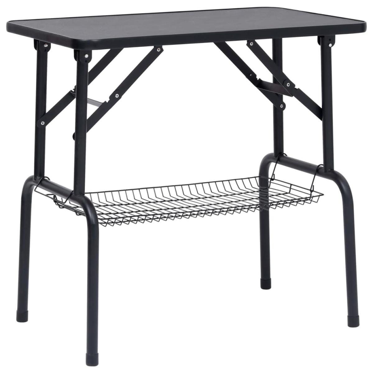 Mesa de aseo ajustable para perros con 1 lazo y cesta