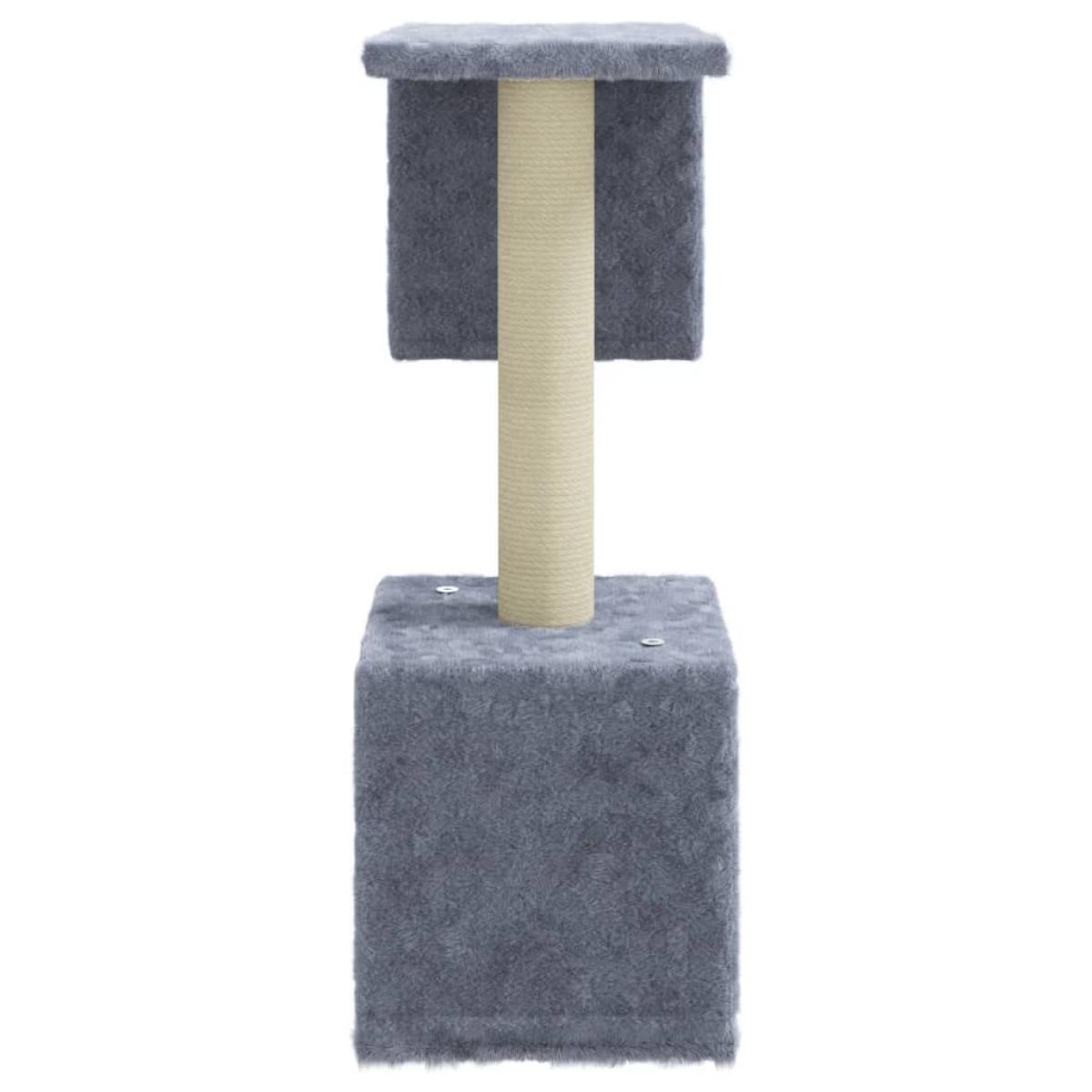 Rascador para gatos con postes de sisal 60 cm gris claro