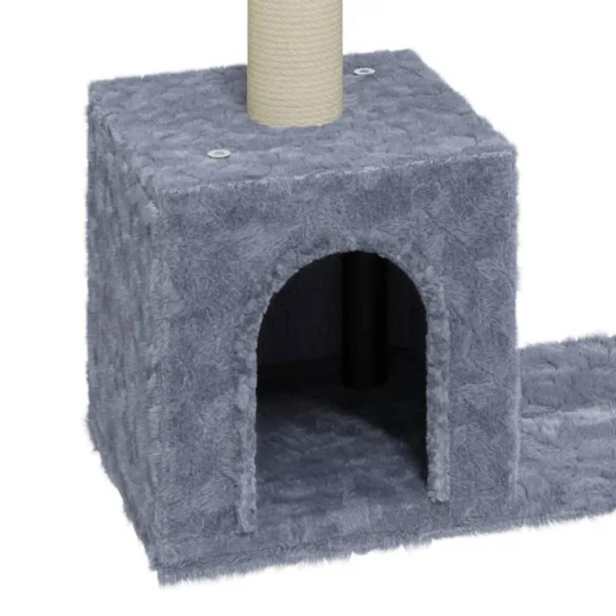 Rascador para gatos con postes de sisal 60 cm gris claro