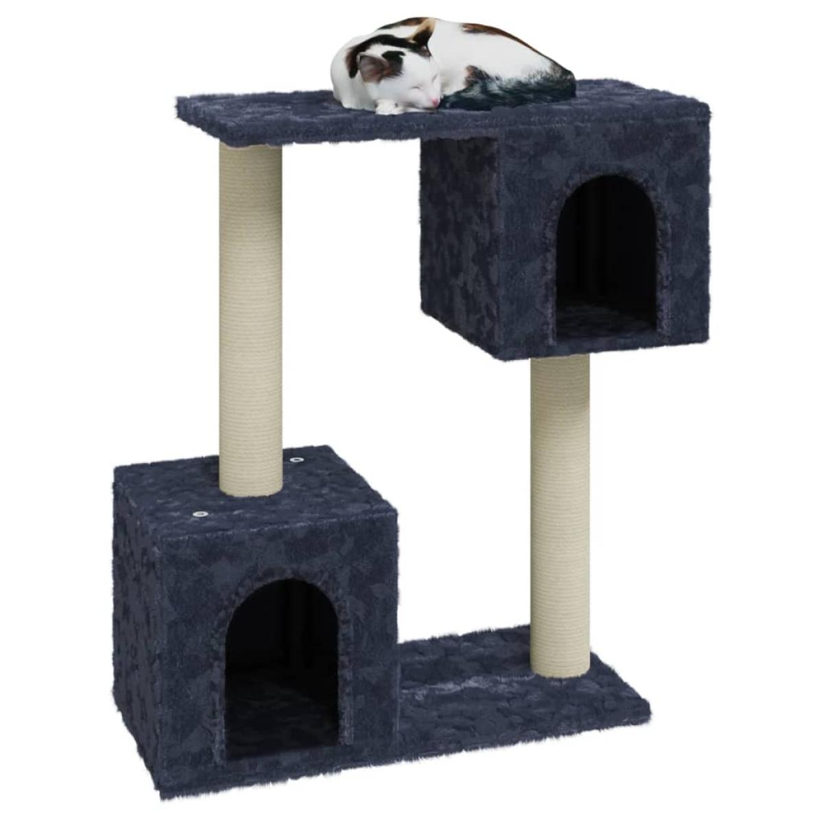 Rascador para gatos con postes de sisal gris oscuro 60 cm