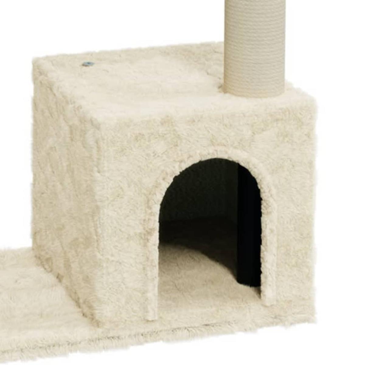 Rascador para gatos con postes de sisal crema 70 cm