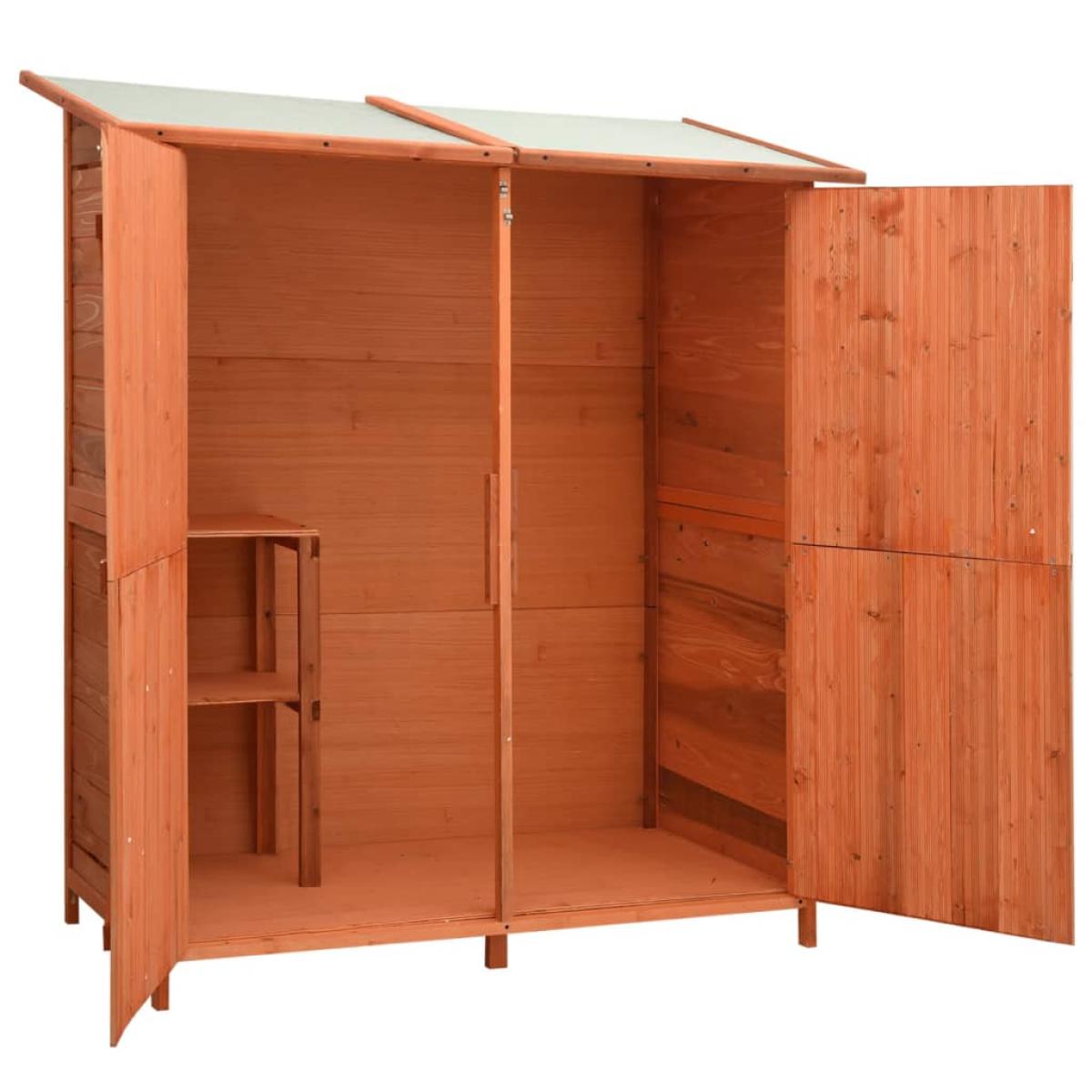 Caseta para herramientas de jardín abeto macizo 136x75x160 cm