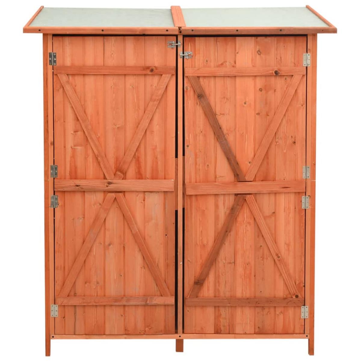 Caseta para herramientas de jardín abeto macizo 136x75x160 cm
