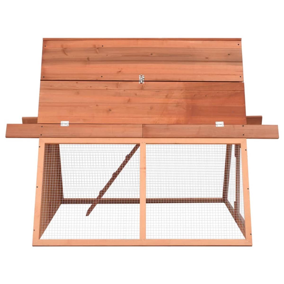 Conejera de madera maciza de abeto 152x127x109,5 cm