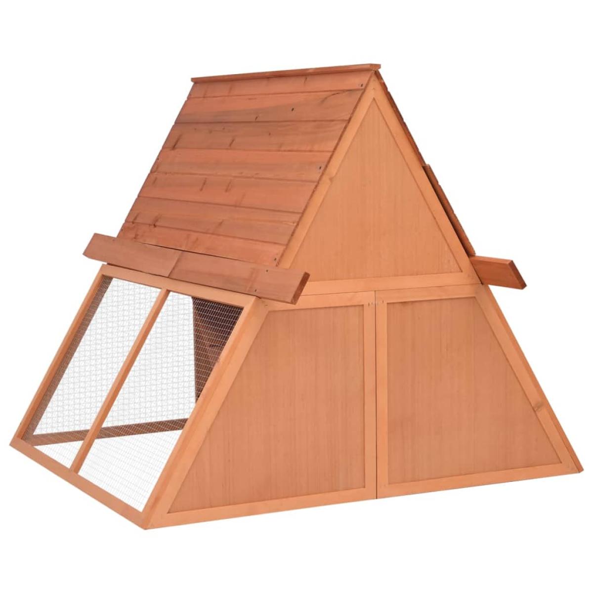 Conejera de madera maciza de abeto 152x127x109,5 cm