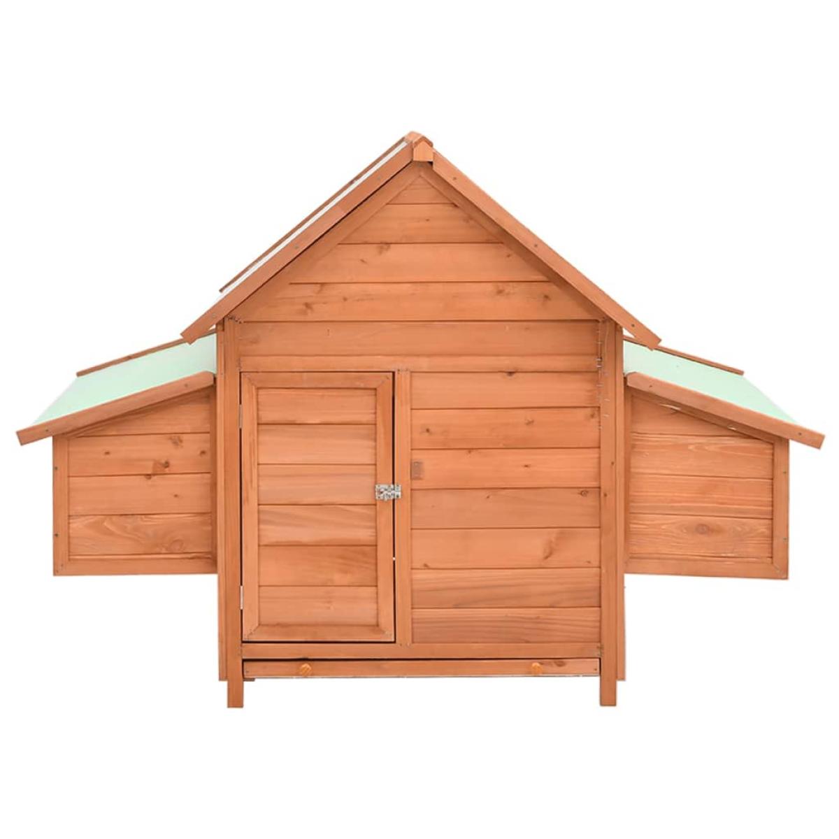 Gallinero de madera maciza de abeto rojo 152x96x110 cm