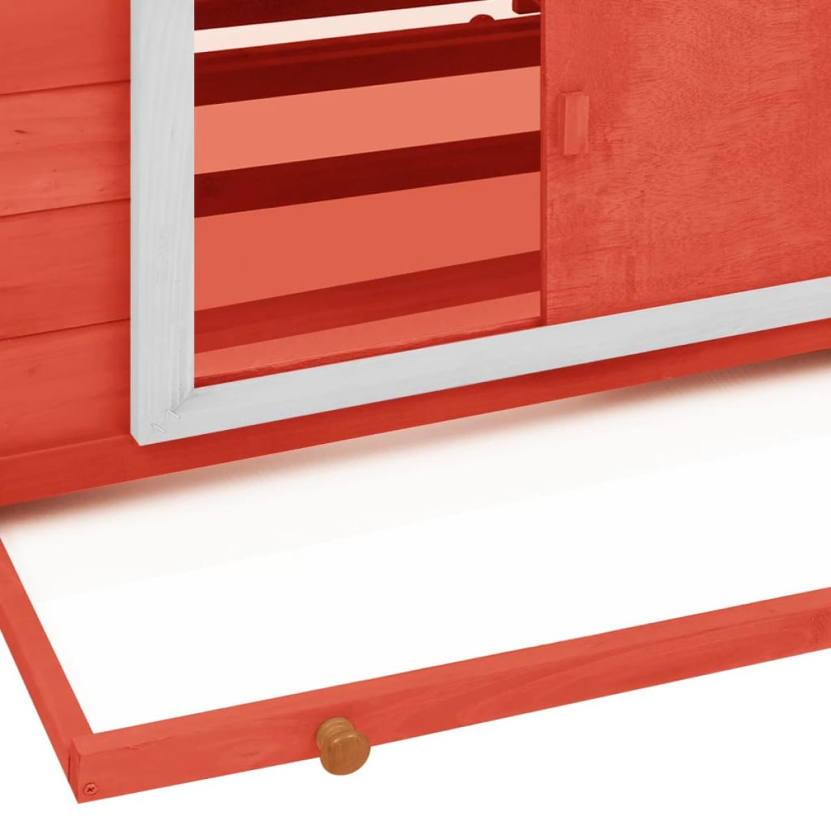 Gallinero madera maciza de abeto rojo y blanco 152x96x110 cm