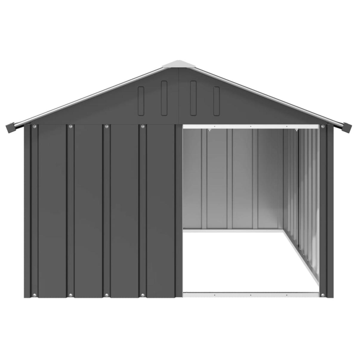 Casa perros acero galvanizado gris antracita 116,5x153x81,5 cm
