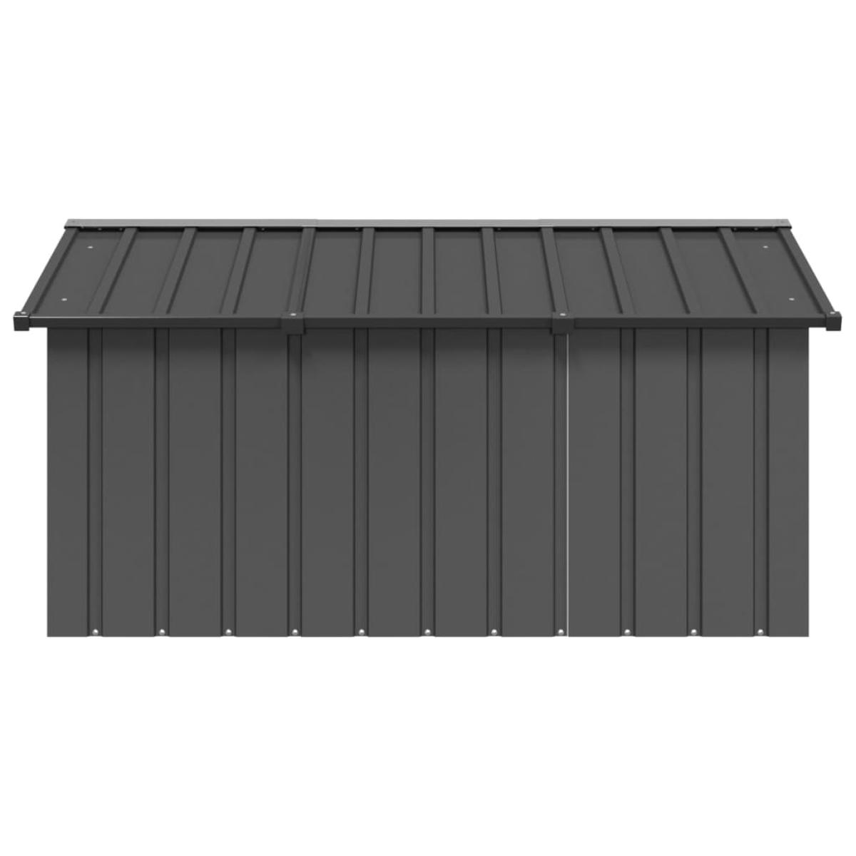 Casa perros acero galvanizado gris antracita 116,5x153x81,5 cm