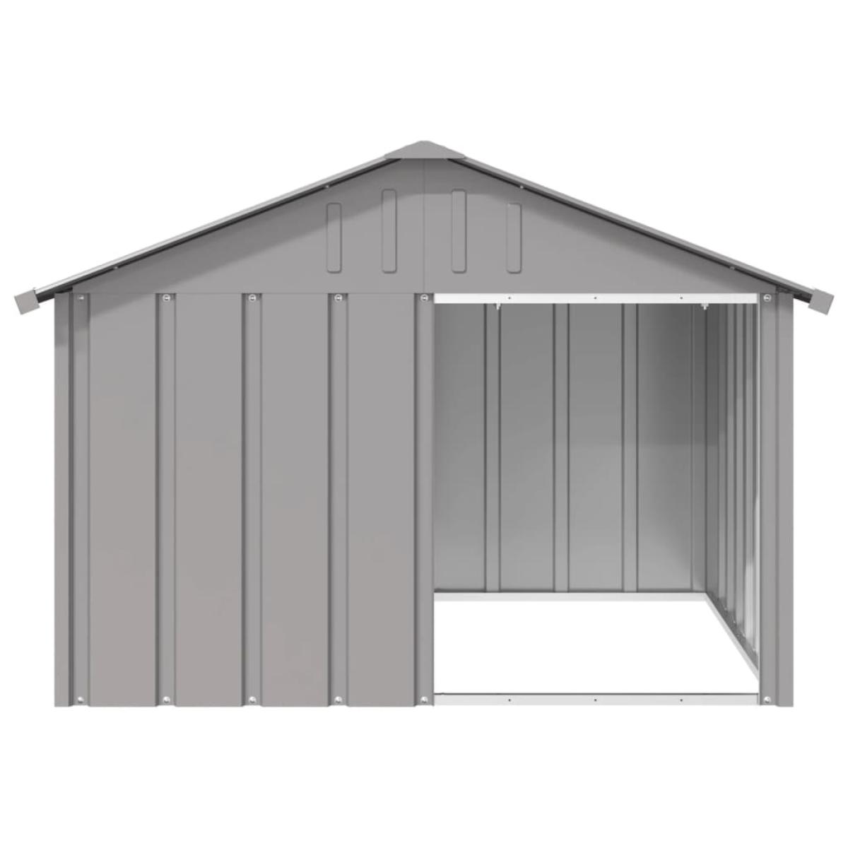 Casa para perros acero galvanizado gris 116,5x153x81,5 cm