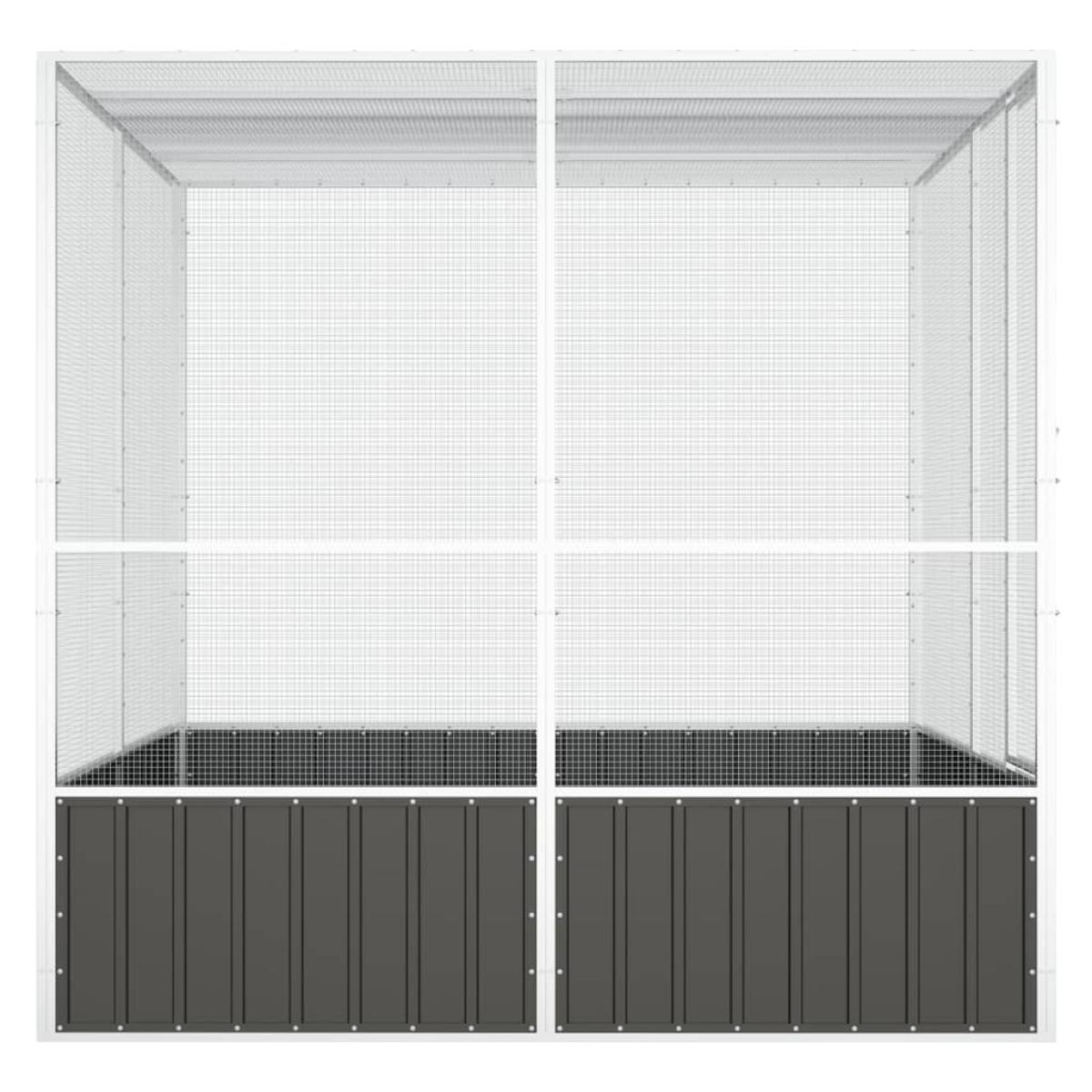 Jaula pájaros acero galvanizado antracita 213,5x217,5x211,5 cm