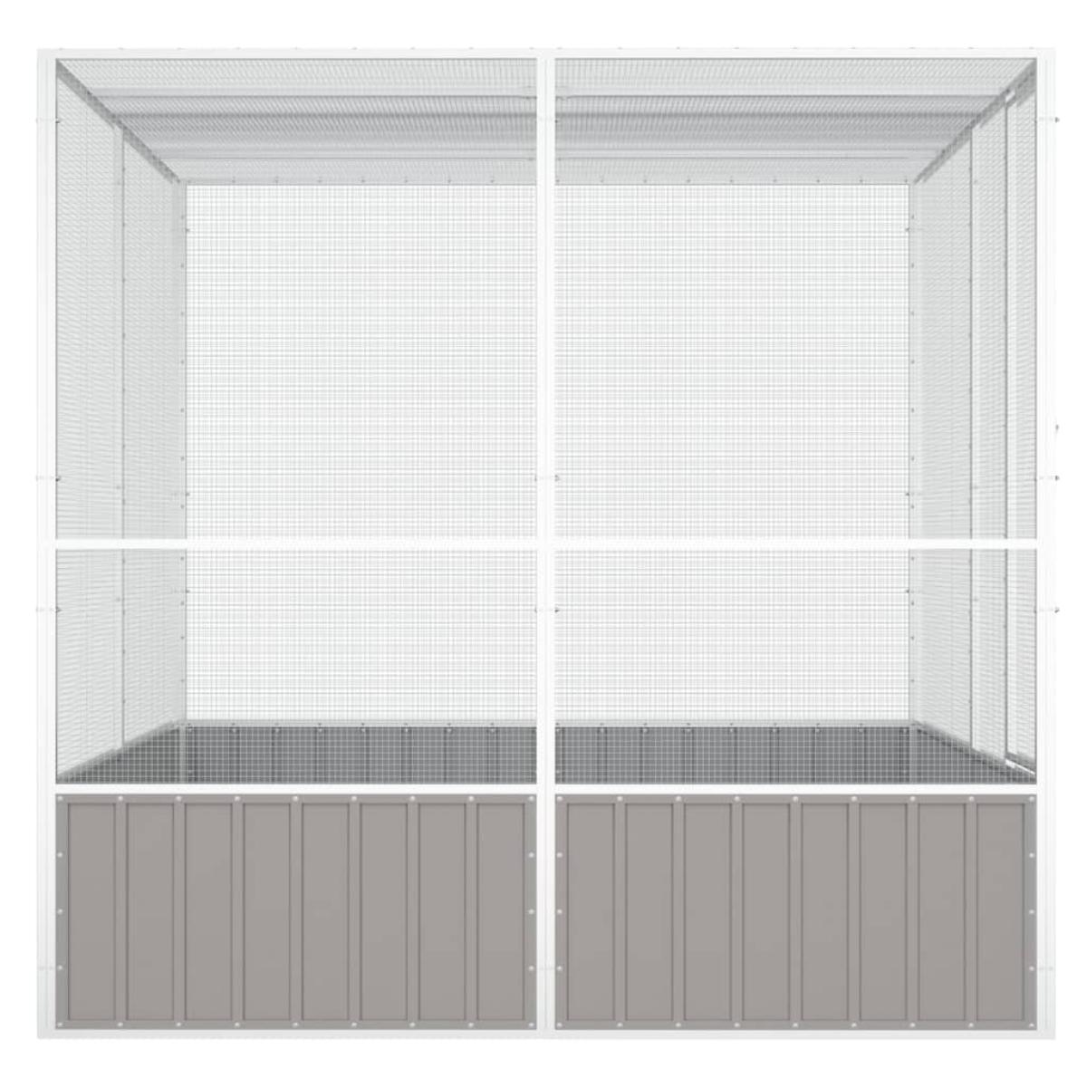 Jaula pájaros acero galvanizado gris 213,5x217,5x211,5 cm