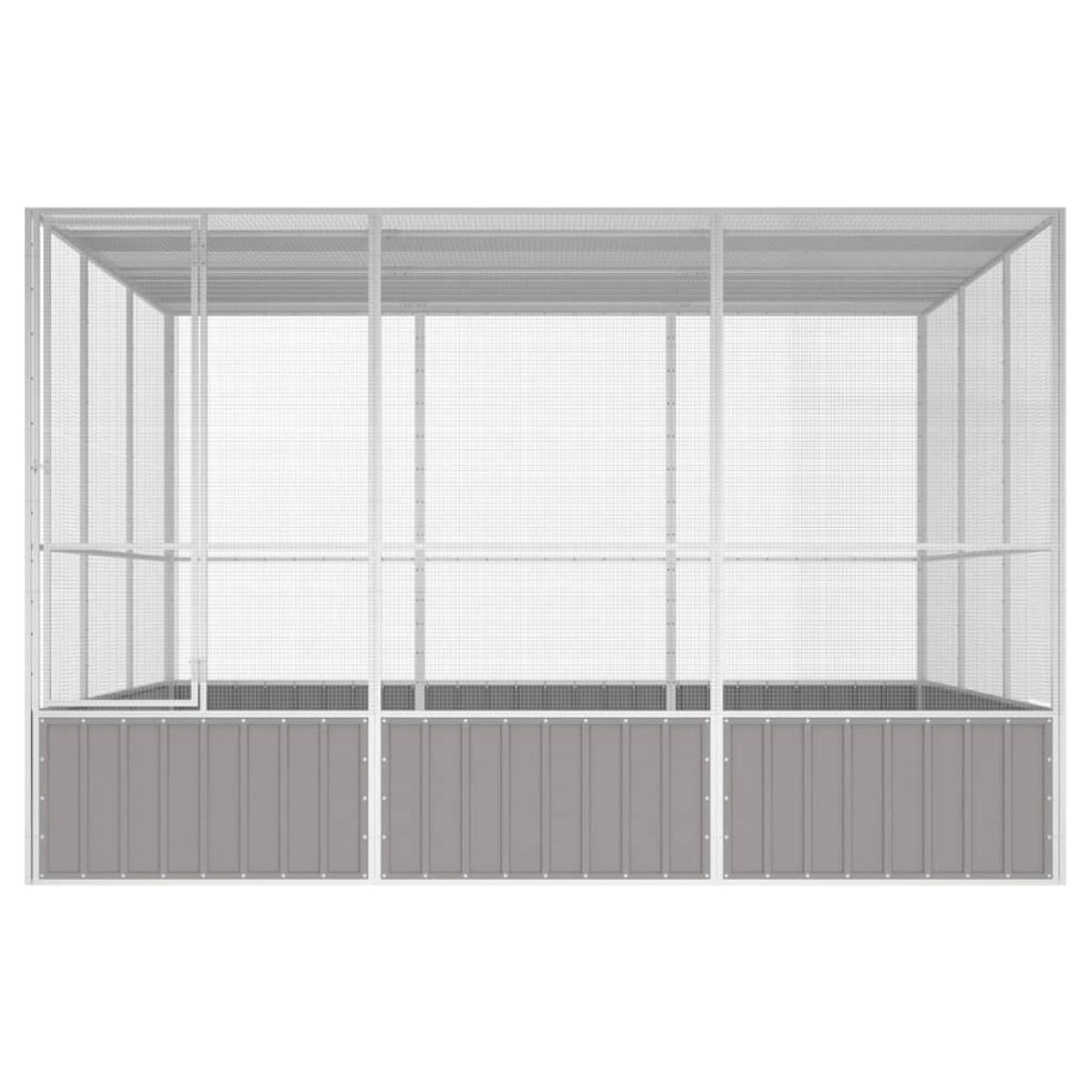 Jaula pájaros acero galvanizado gris 302,5x324,5x211,5 cm