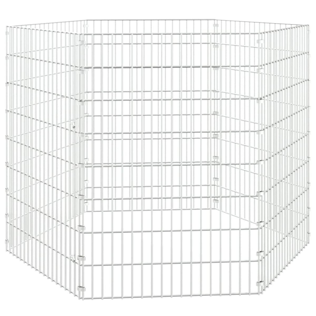 Jaula para conejos 6 paneles hierro galvanizado 54x80 cm