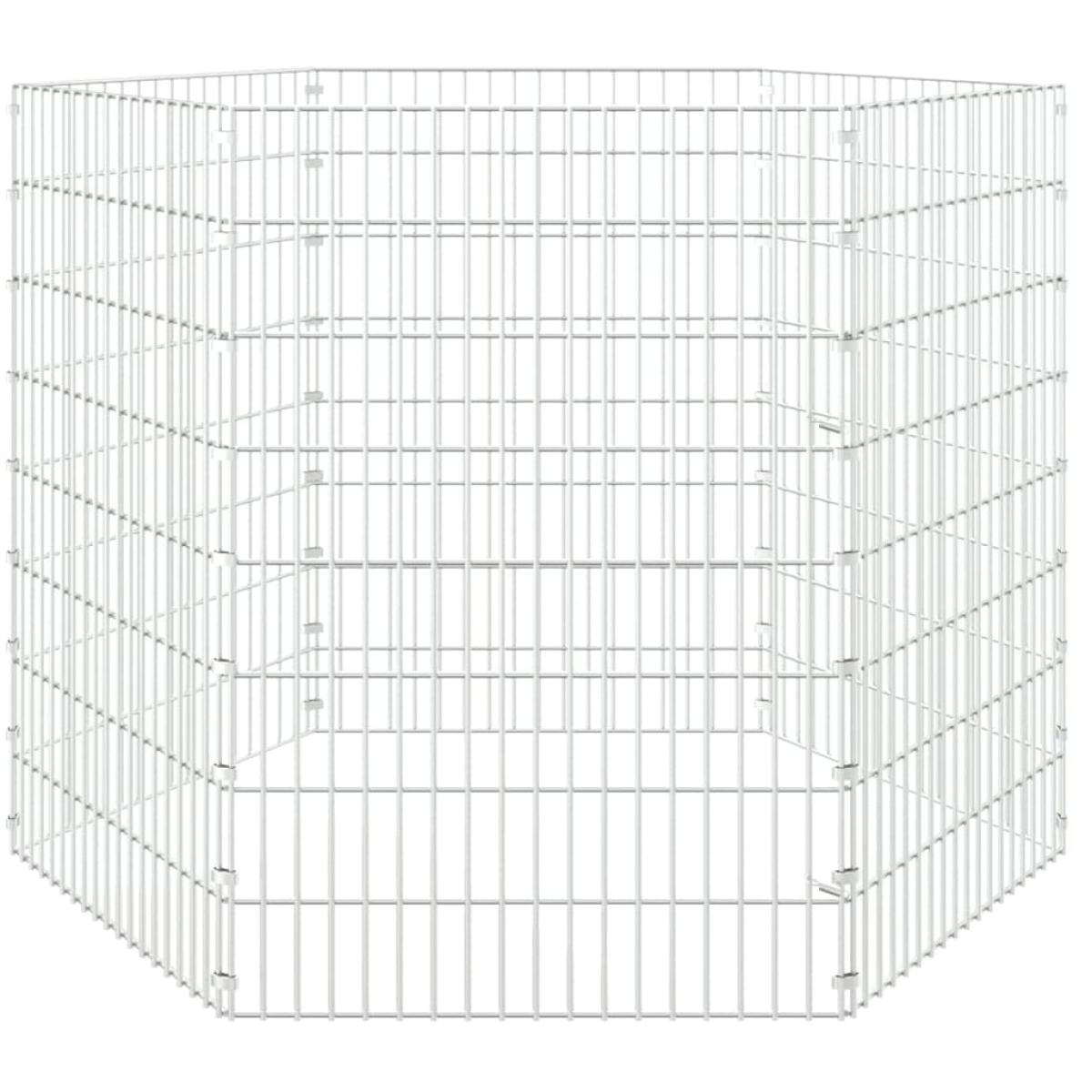 Jaula para conejos 6 paneles hierro galvanizado 54x80 cm