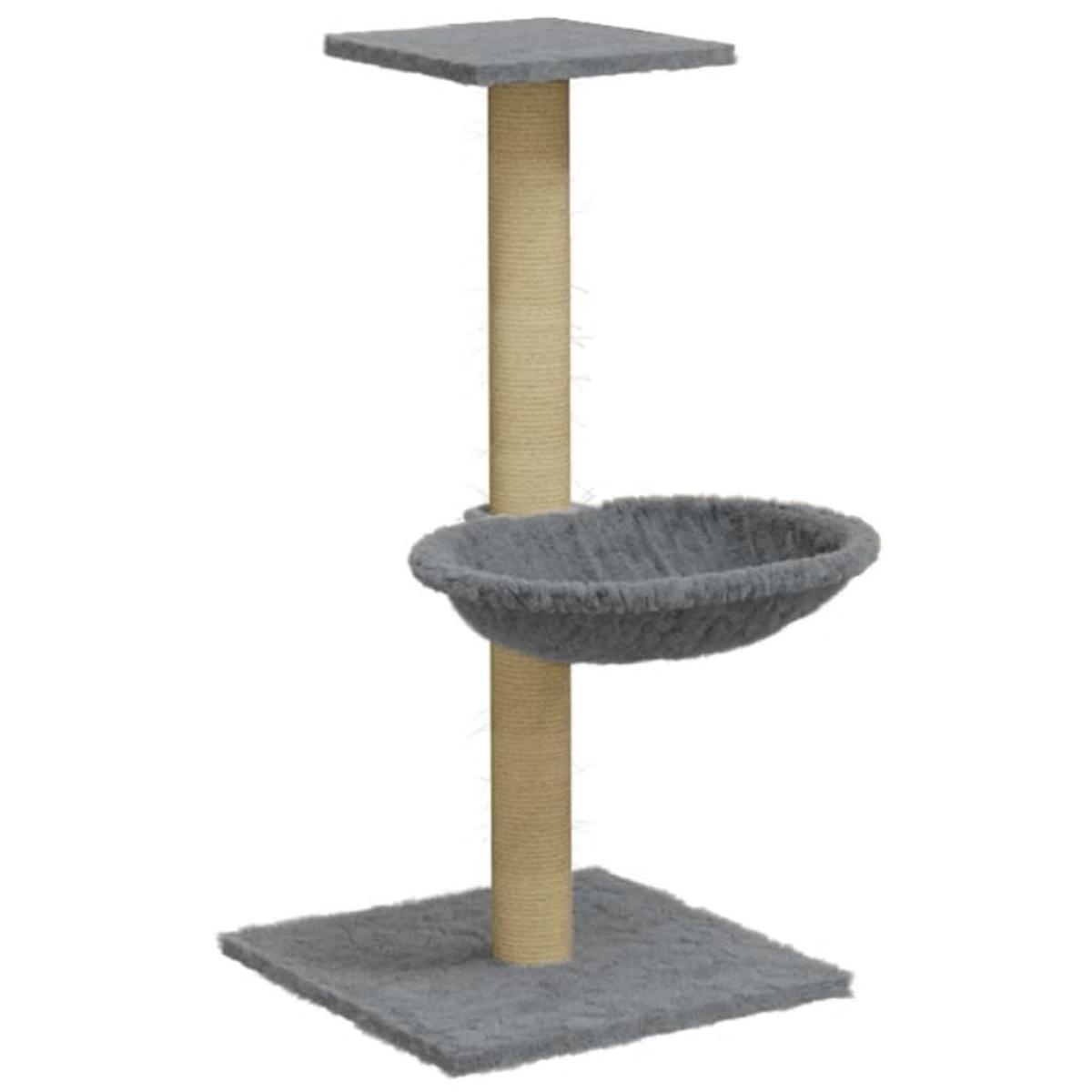 Rascador para gatos con poste de sisal gris claro 74 cm