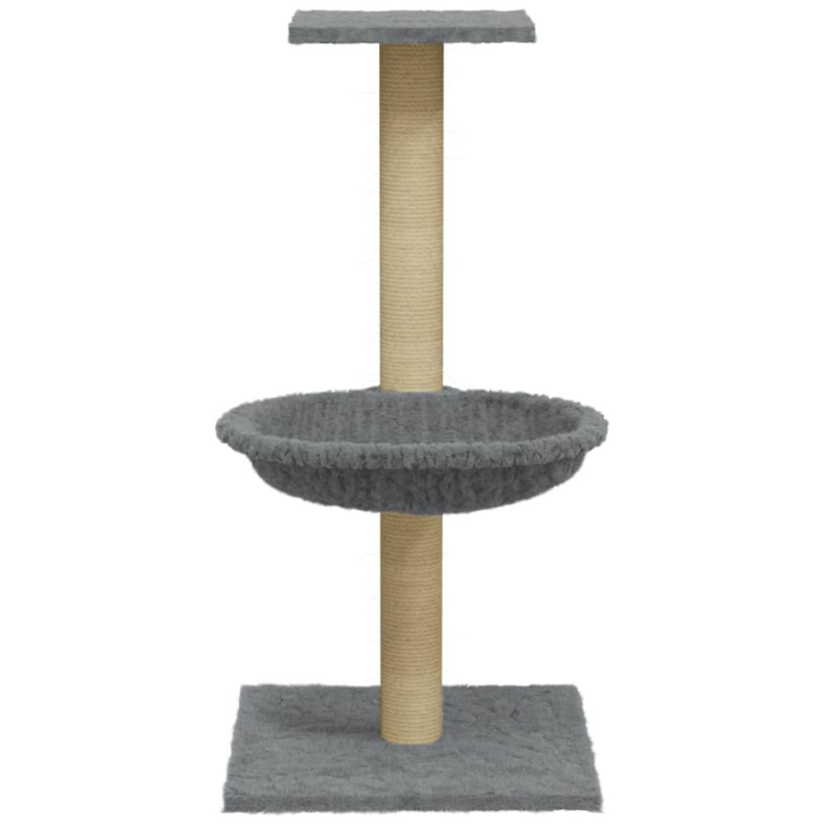 Rascador para gatos con poste de sisal gris claro 74 cm