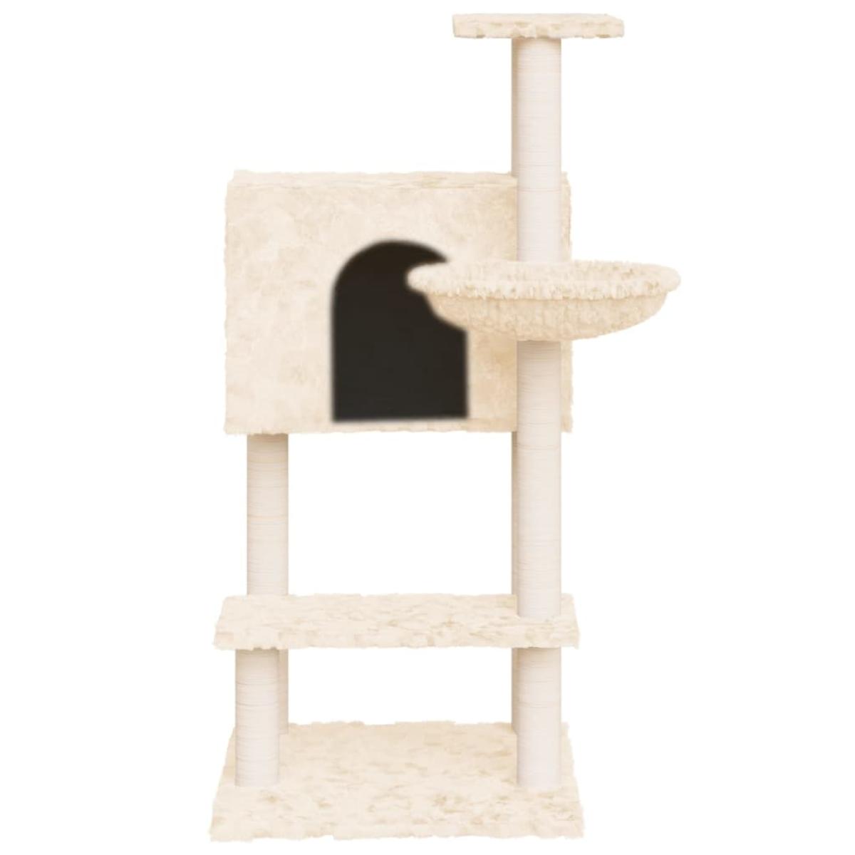 Rascador para gatos con postes de sisal crema 108,5 cm
