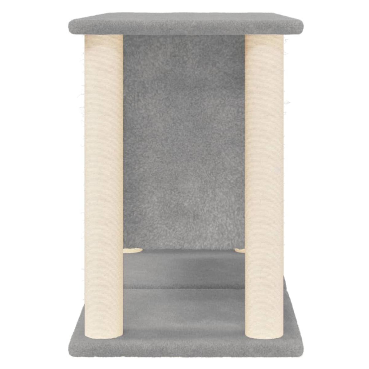 Rascador para gatos con postes de sisal gris claro 190 cm