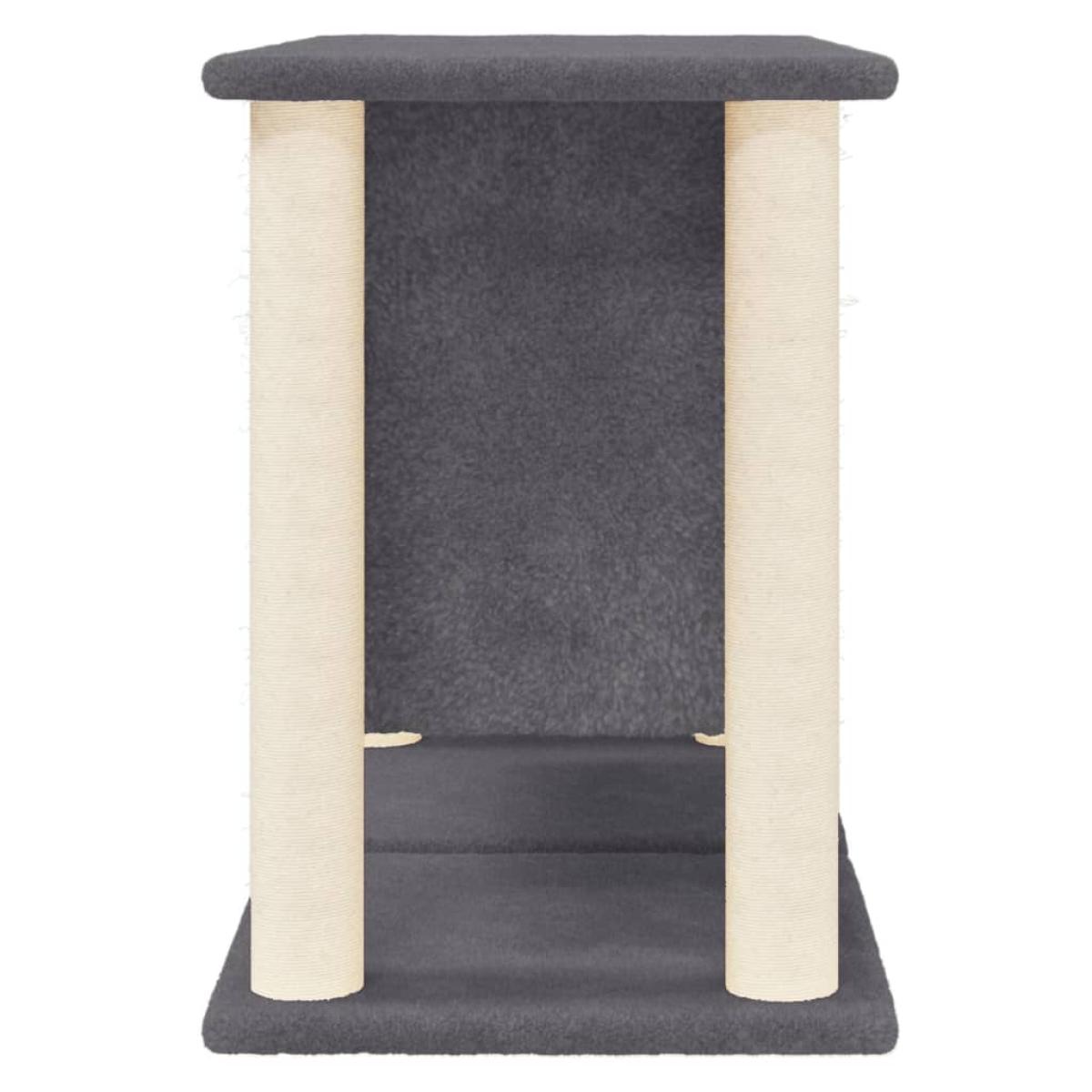 Rascador para gatos con postes de sisal gris oscuro 50 cm