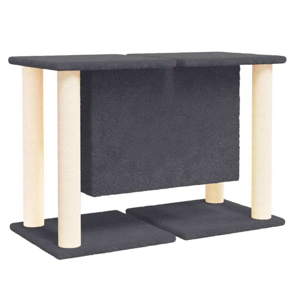 Rascador para gatos con postes de sisal gris oscuro 50 cm