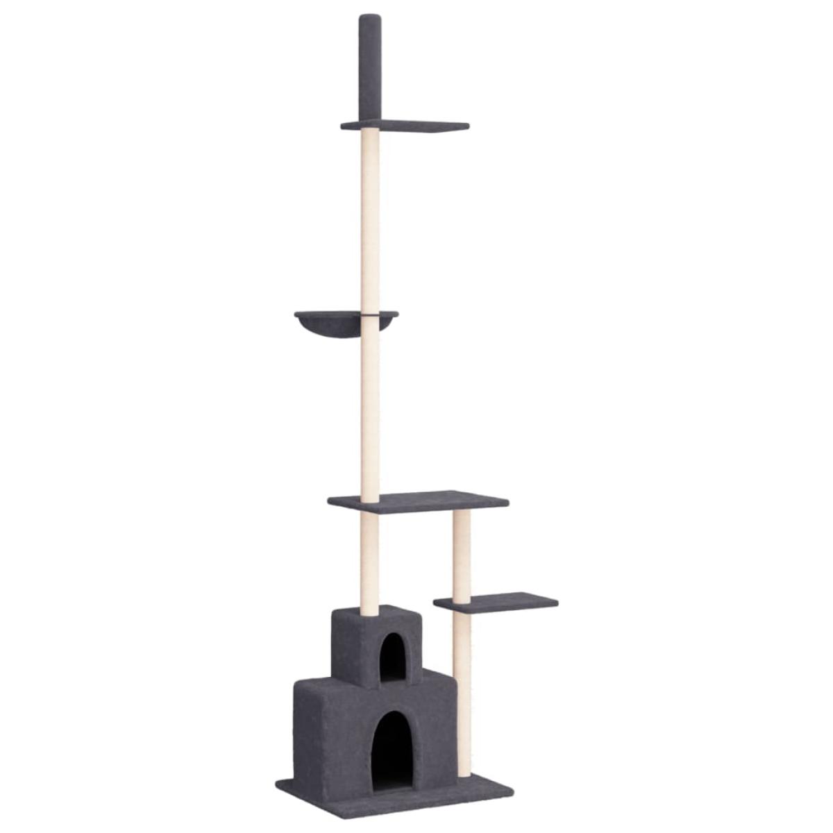 Árbol rascador gatos suelo a techo gris oscuro 250,5-276,5 cm