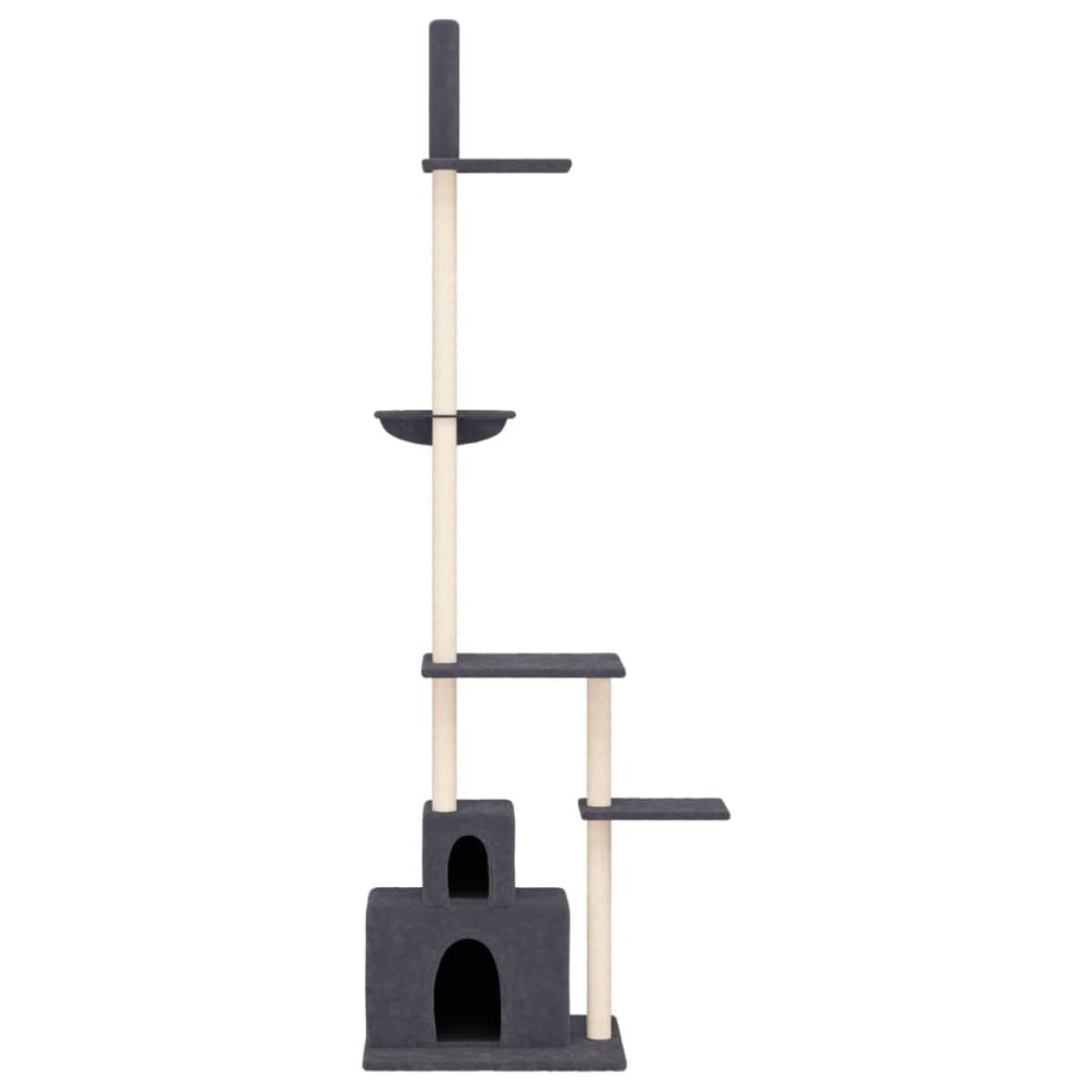 Árbol rascador gatos suelo a techo gris oscuro 250,5-276,5 cm