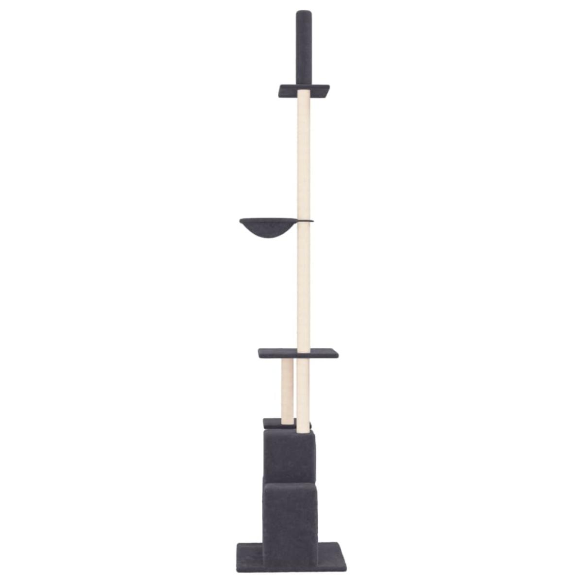 Árbol rascador gatos suelo a techo gris oscuro 250,5-276,5 cm