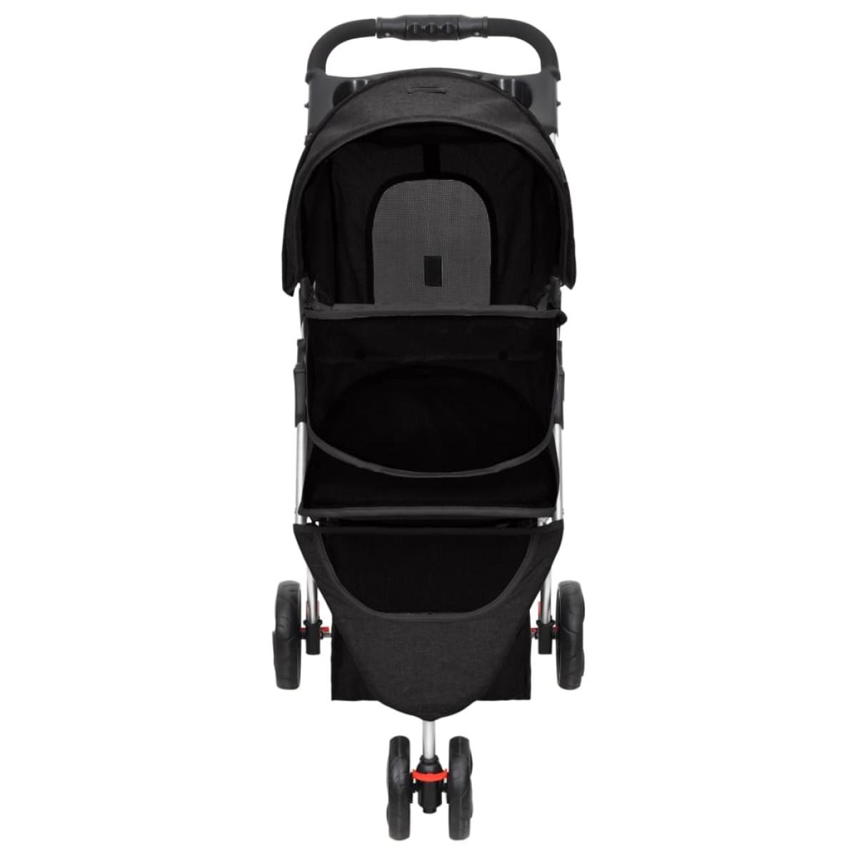 Cochecito para perros plegable tela oxford negro 80x46x98 cm