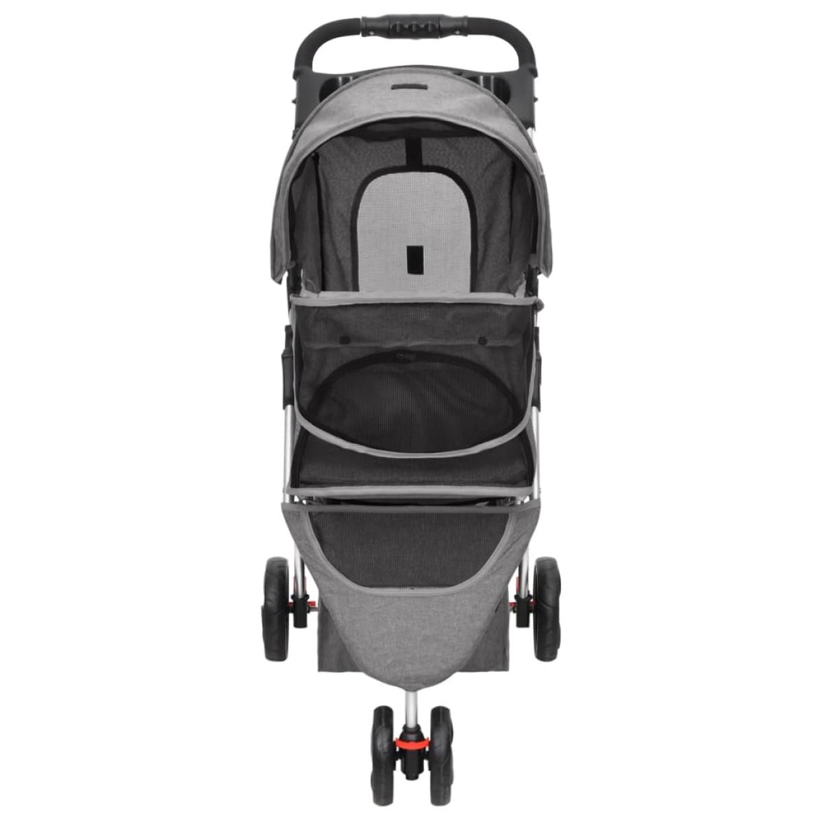 Cochecito para perros plegable tela oxford gris 80x46x98 cm