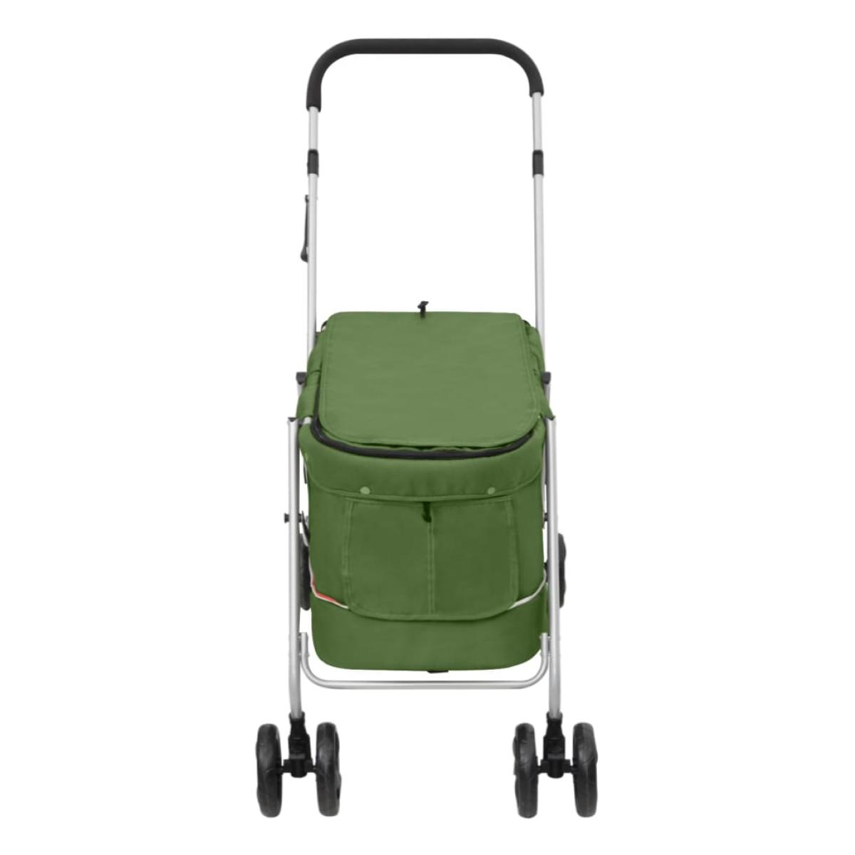 Cochecito para perros plegable tela lino verde 100x49x96 cm