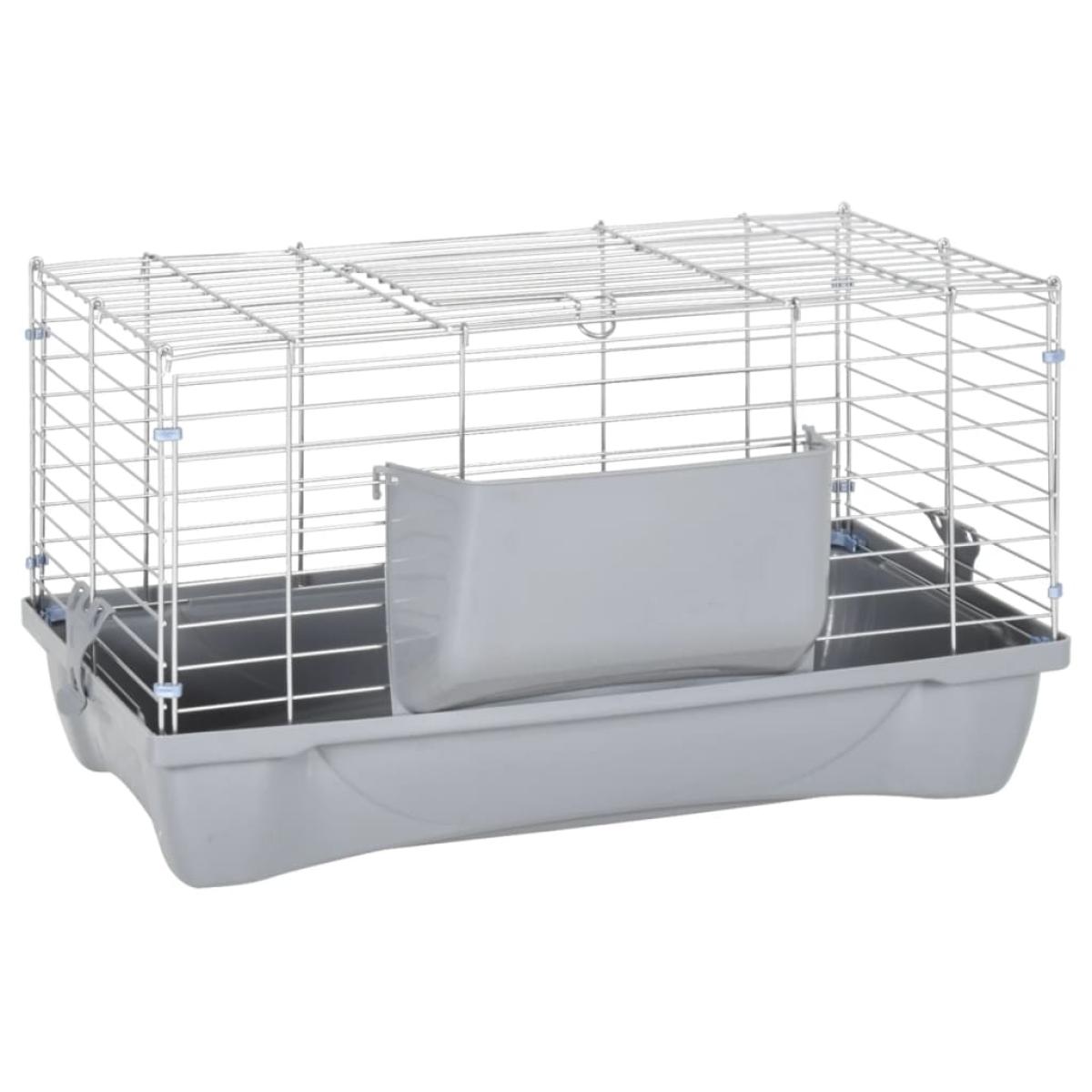 Jaula para hámster polipropileno y metal gris 58x32x31 cm