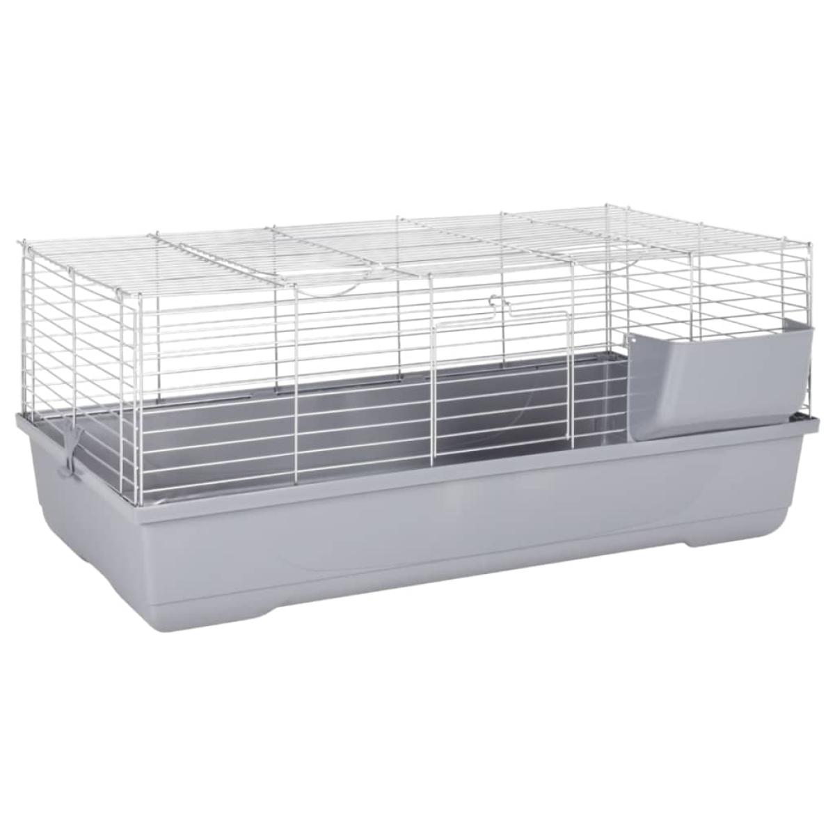 Jaula de animales pequeños polipropileno metal gris 100x53x46cm
