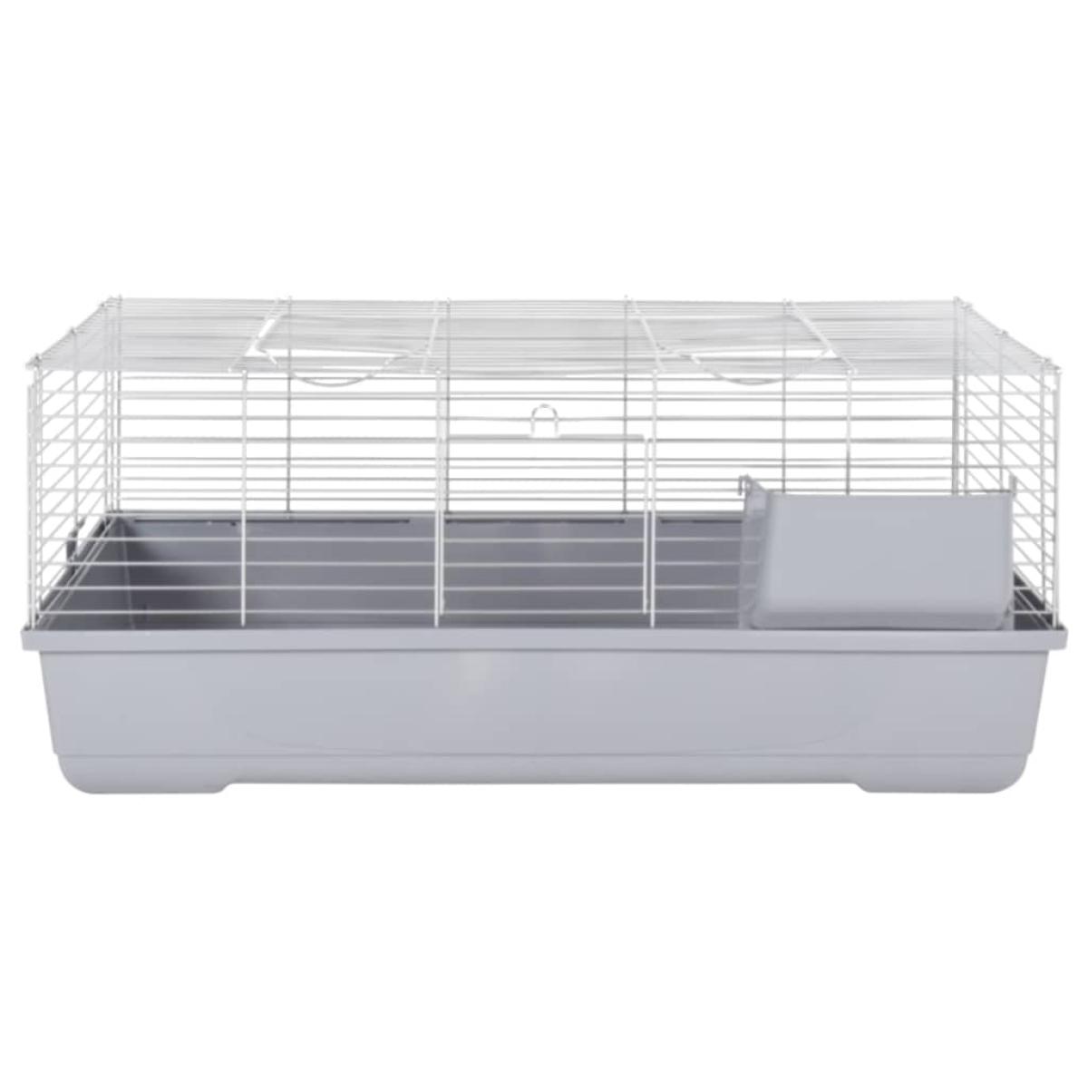Jaula de animales pequeños polipropileno metal gris 100x53x46cm
