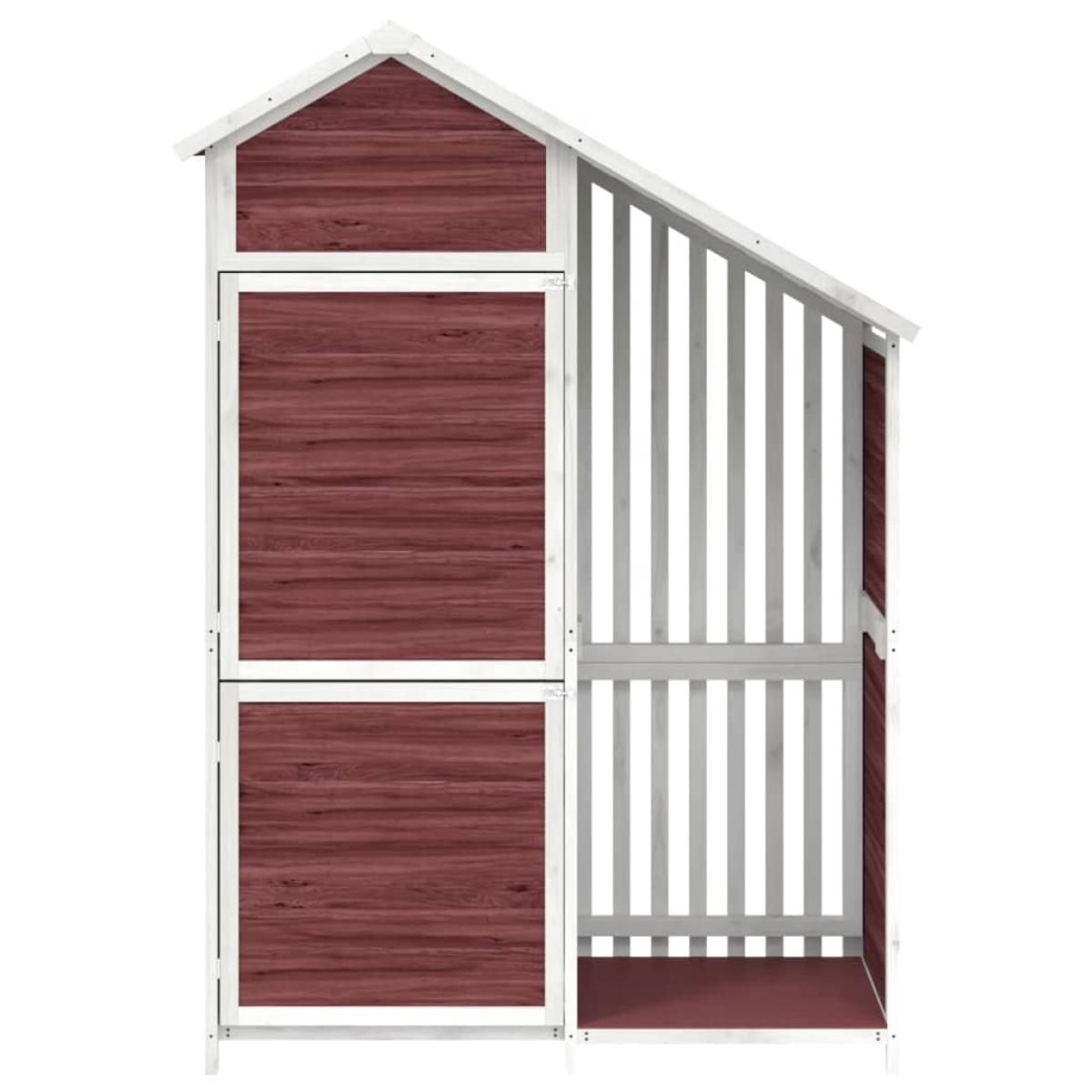 Cobertizo herramientas jardín madera pino moca 120x53,5x170 cm