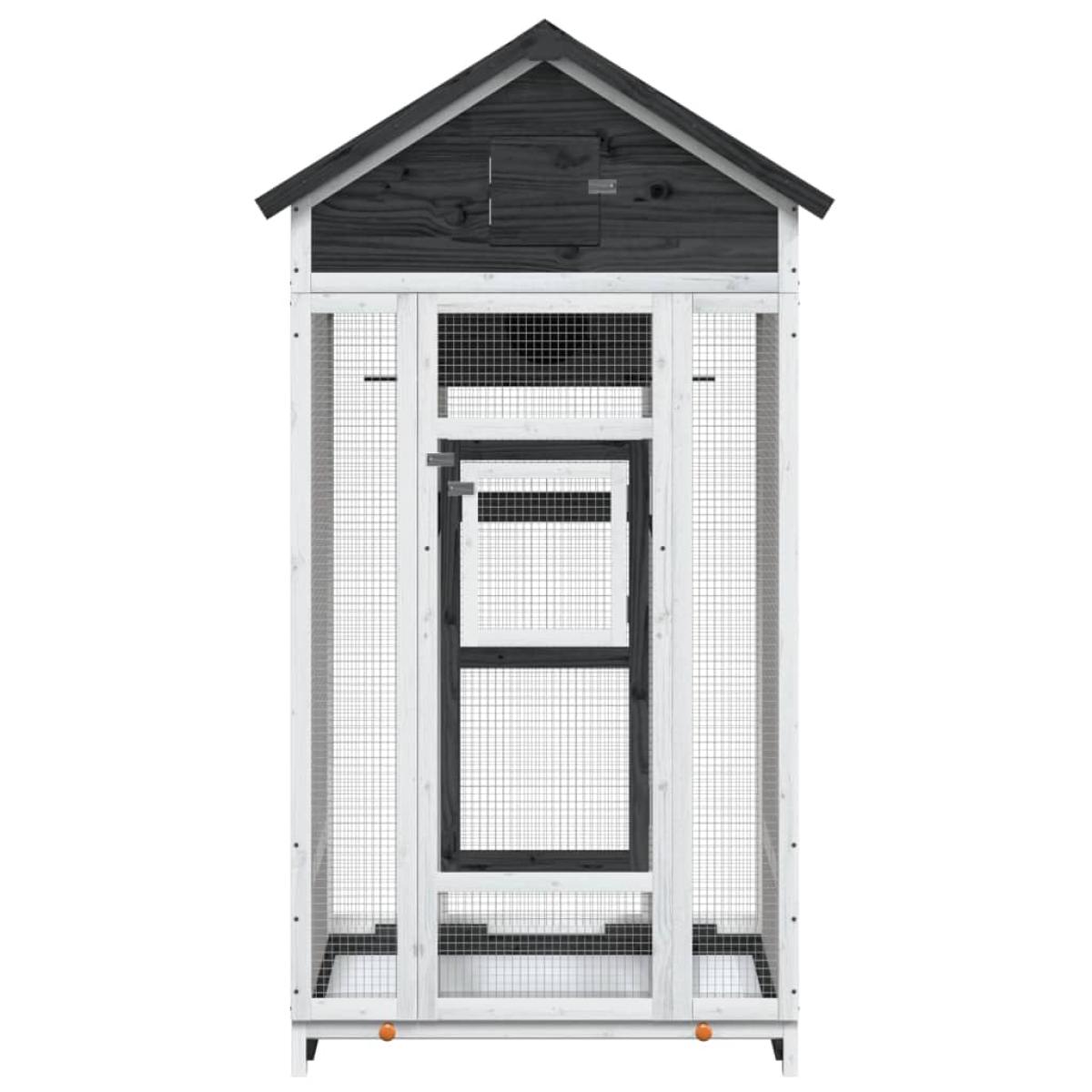 Casita para pájaros madera maciza pino gris 91,5x53x170 cm