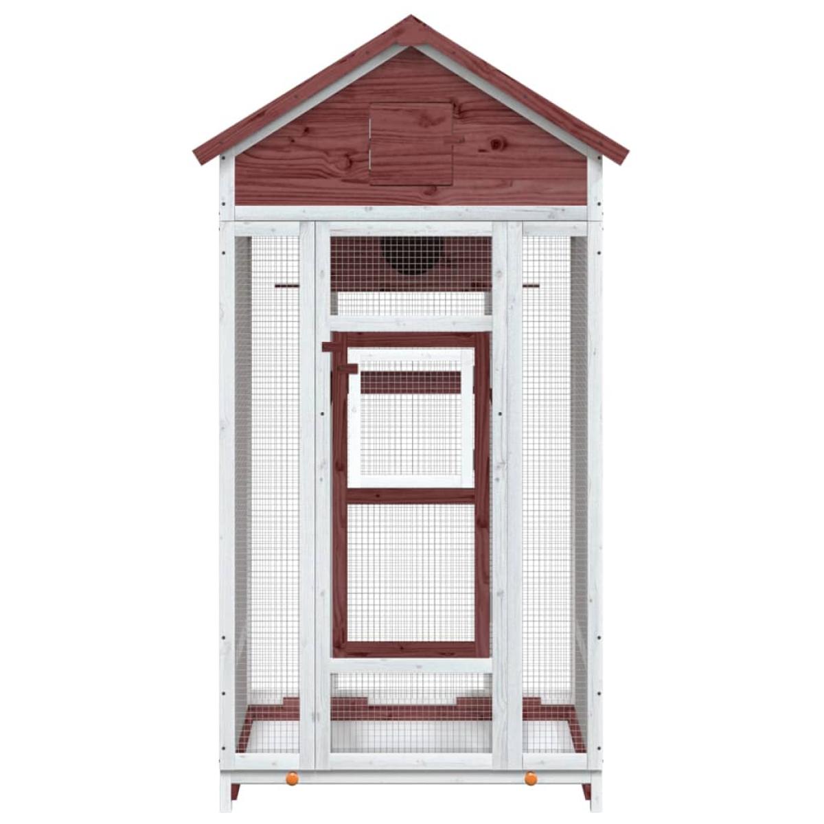 Casita para pájaros madera maciza pino color moca 91,5x53x170cm
