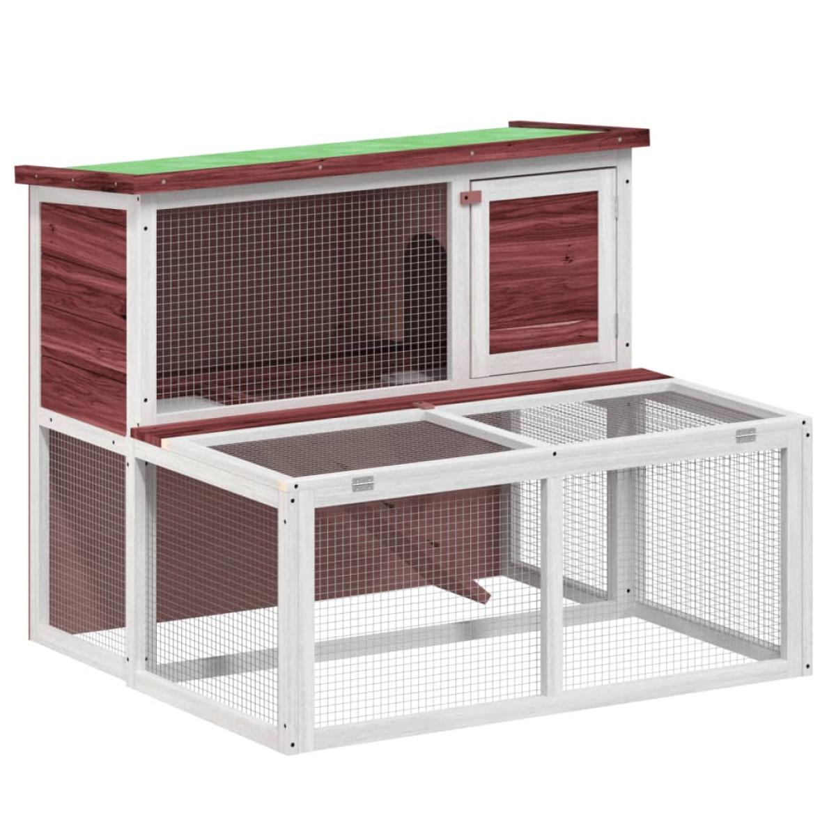 Conejera de madera maciza de pino moca 102x90x84,5 cm