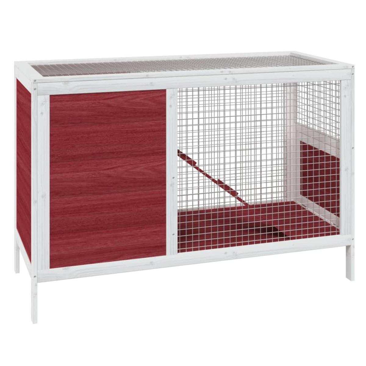 Conejera de madera maciza de pino mocha 103x44x69,5 cm