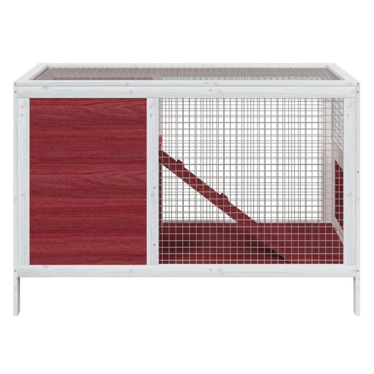 Conejera de madera maciza de pino mocha 103x44x69,5 cm