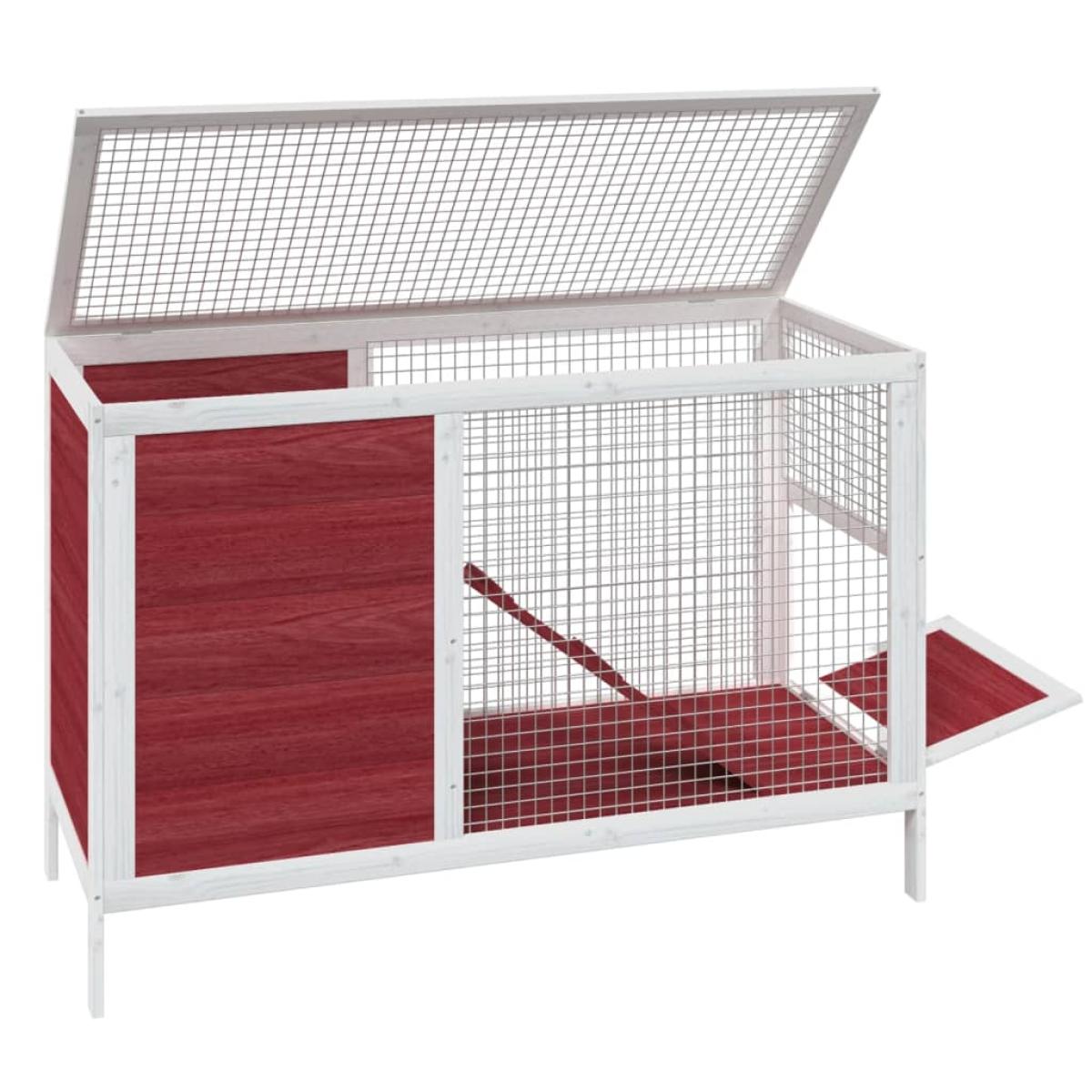 Conejera de madera maciza de pino mocha 103x44x69,5 cm