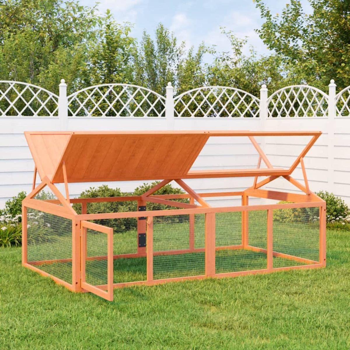 Corral de madera maciza pino marrón 200x112,5x74 cm