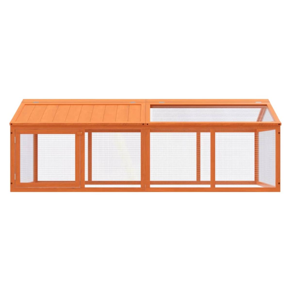 Corral de madera maciza pino marrón 200x112,5x74 cm