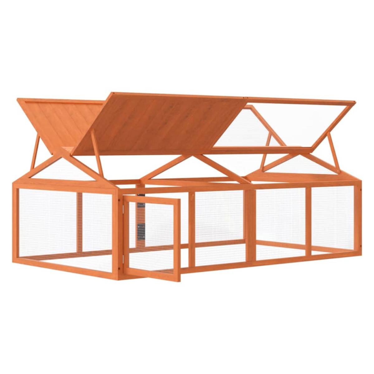 Corral de madera maciza pino marrón 200x112,5x74 cm