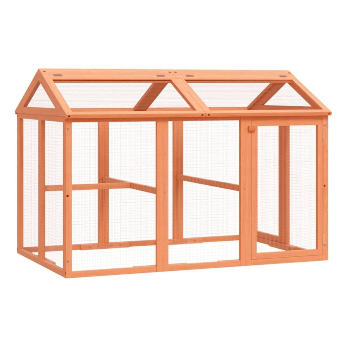 Corral de madera maciza pino marrón 141x94x104 cm