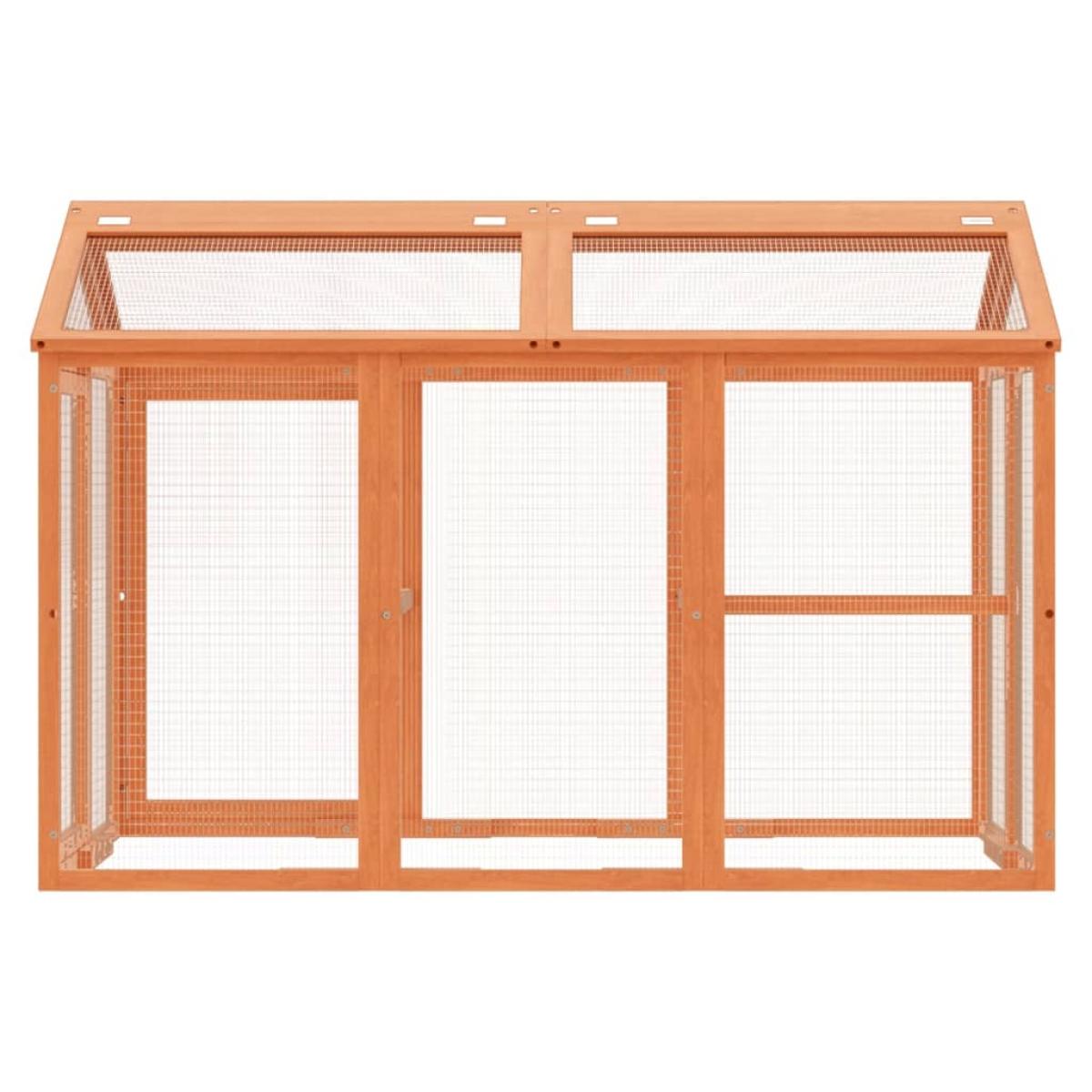 Corral de madera maciza pino marrón 141x94x104 cm