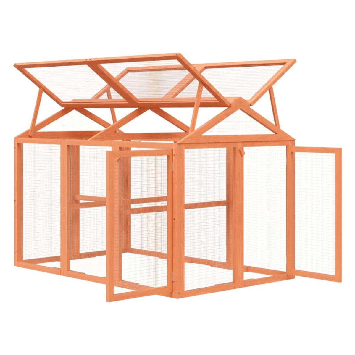 Corral de madera maciza pino marrón 141x94x104 cm
