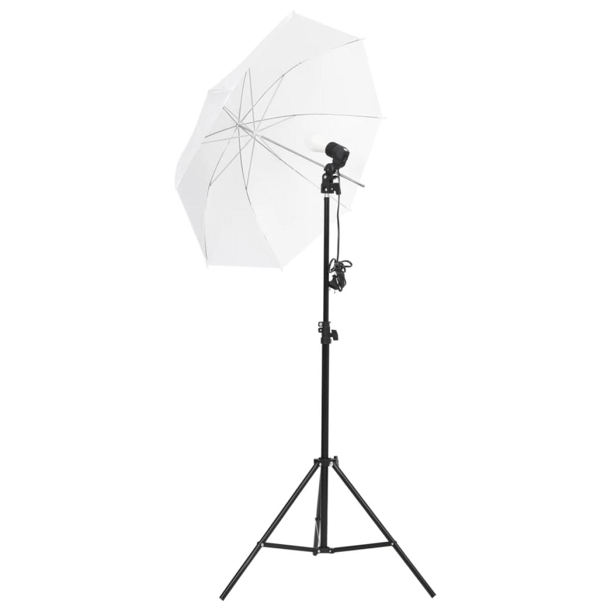 Kit iluminación de estudio fotográfico con fondos y paraguas