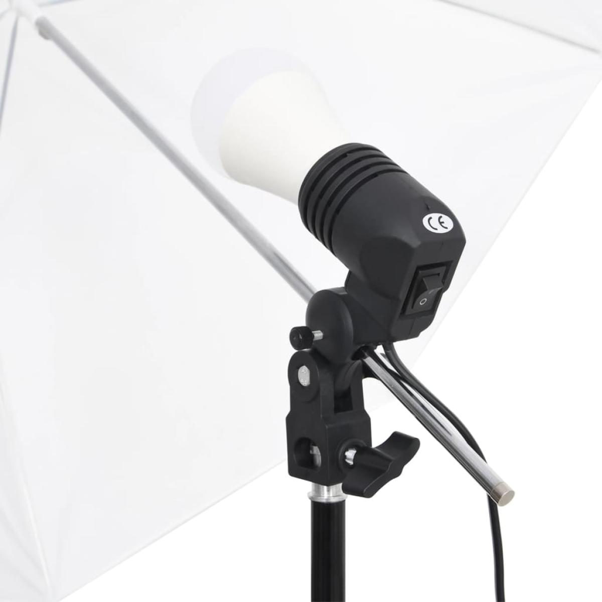 Kit iluminación de estudio fotográfico con fondos y paraguas