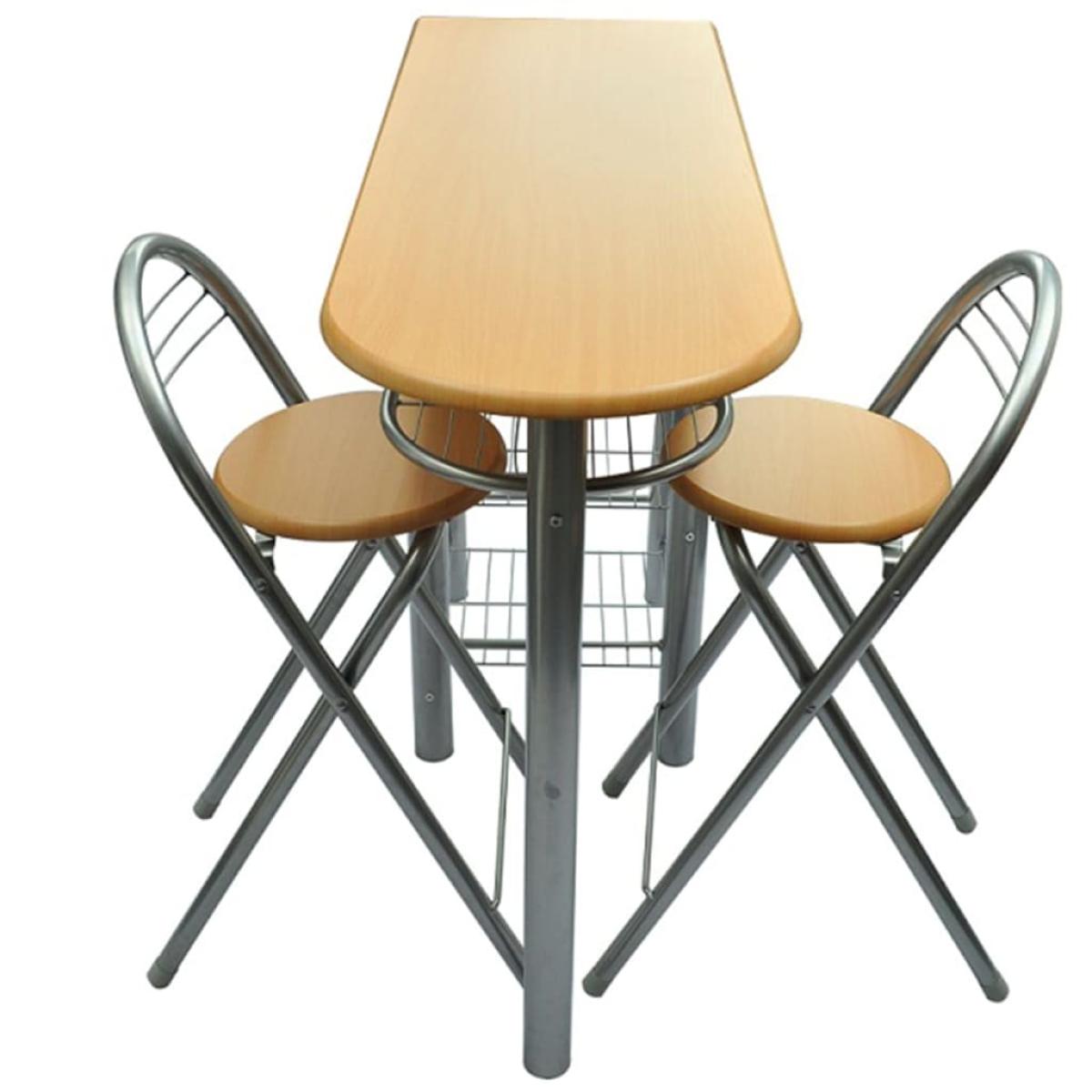 Mesa alta de cocina con taburetes madera 